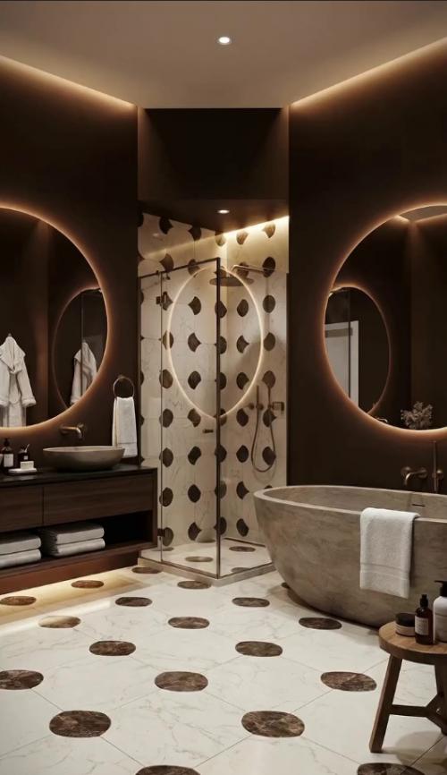 Памятки с идеальным сочетанием цветов и материалов для ванной. 02