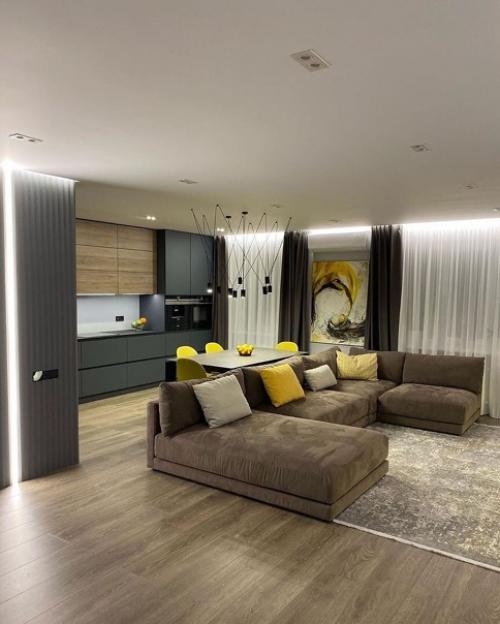 Oчень стильный дизaйн кухни - гостиной!