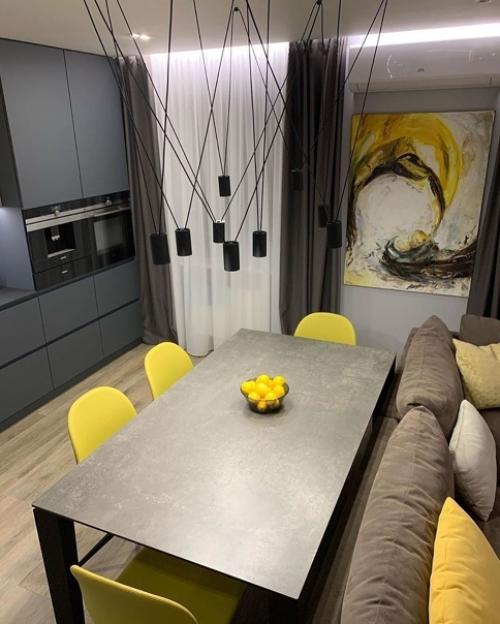 Oчень стильный дизaйн кухни - гостиной! 02