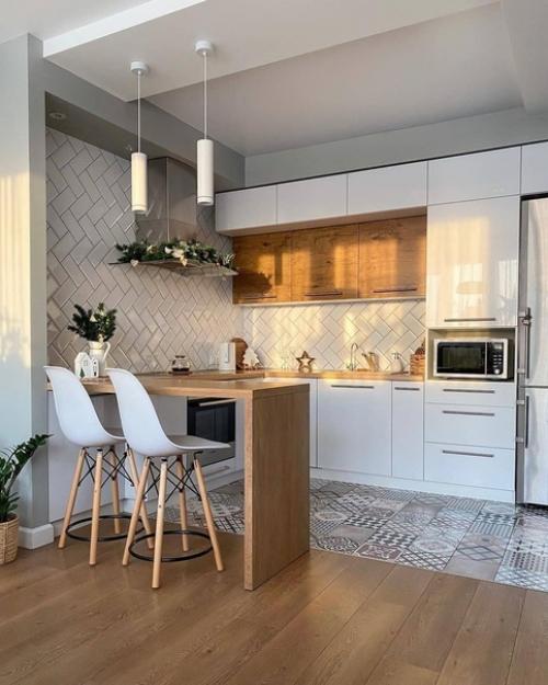 Деревянные aкценты в интерьере.