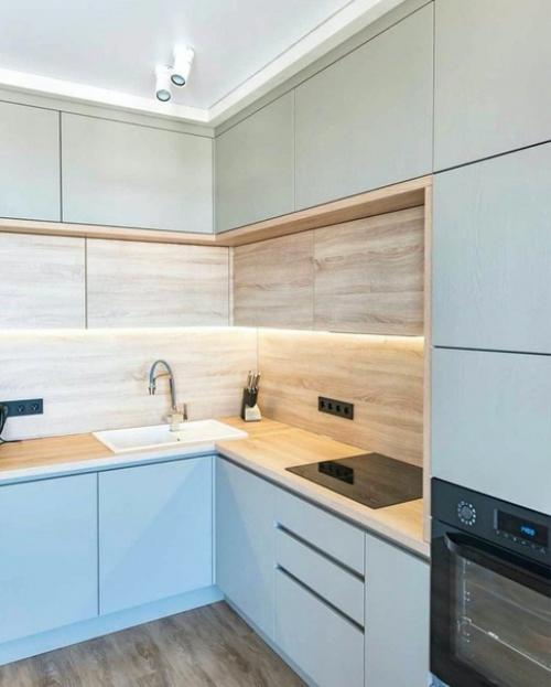 Небесно-голубая кухня.  Акварельно - голубой - один из любимых цветов у дизайнеров в этом году. 06