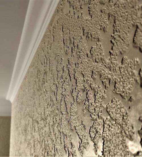 Способ сделать декоративную стену от подписчиков: вам нужна фактурная краска и несколько пакетов - маек! 06