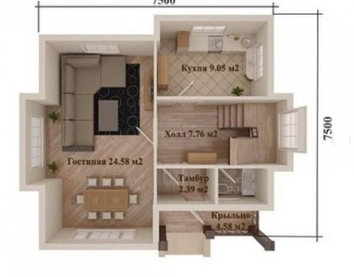 Сказочный небольшой домик площадью 90 кв. 02