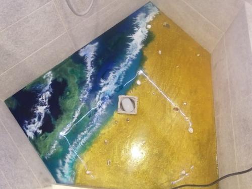 3-d пол в душевой кабине.