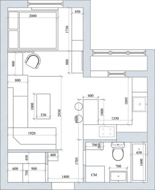 Яркая студия (30 кв. 05