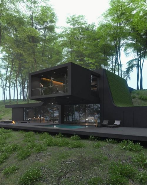 Такой дом сложно заприметить между деревьями.