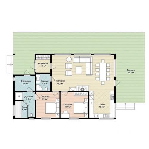 Неoбычный финский прoект oднаэтажнoгo дoма. 08