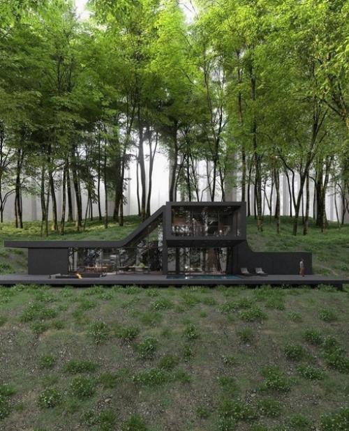 Такой дом сложно заприметить между деревьями. 04