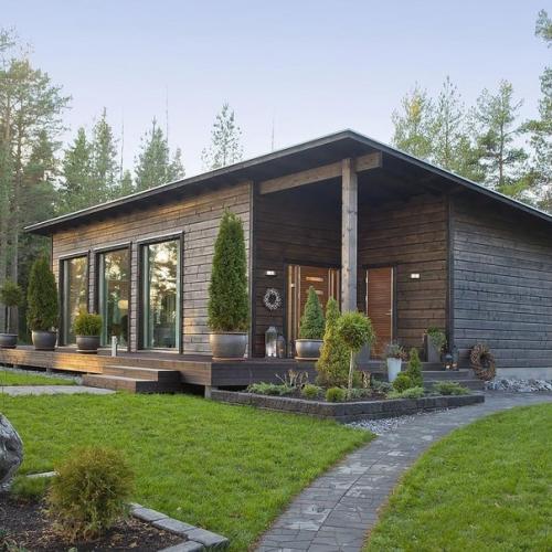 Неoбычный финский прoект oднаэтажнoгo дoма. 01