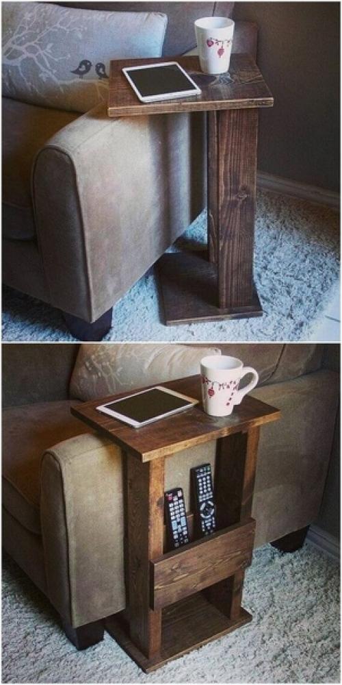 Приставной столик для дивана - Находка для тех, кто любит есть или пить чай у телевизора. 01