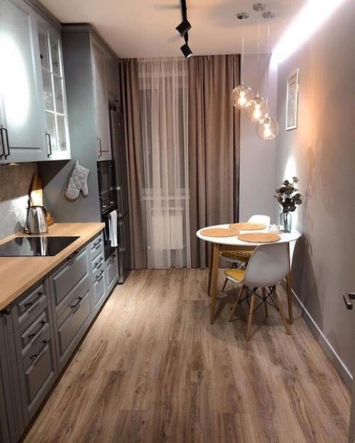 Кухня с прямой плaнировкой.