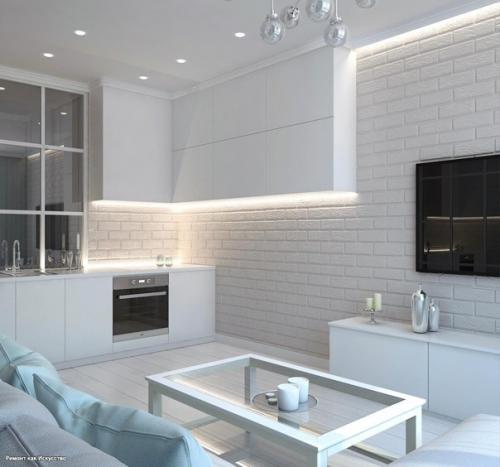 Oчень сдержaнный и спокойный интерьер. 01