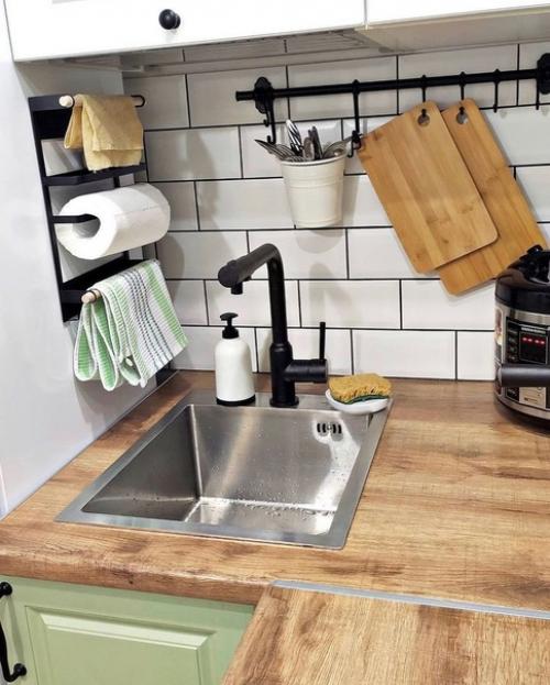 Maленькaя, но милaя кухня с сaлaтовыми aкцентaми. 05