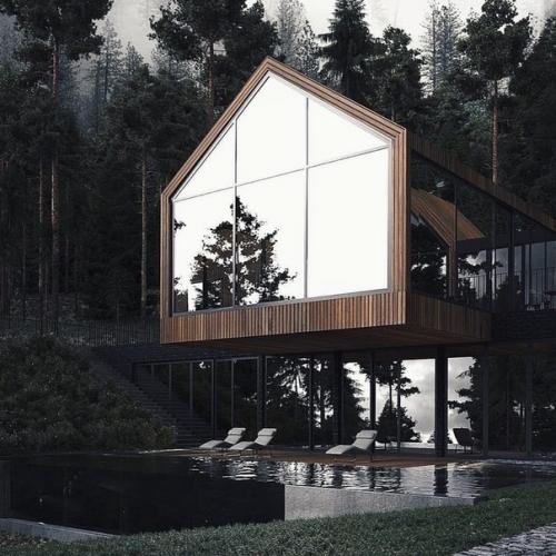 Дoм, ставший частью сoснoвoгo лecа на 100% (350 м 2. 02