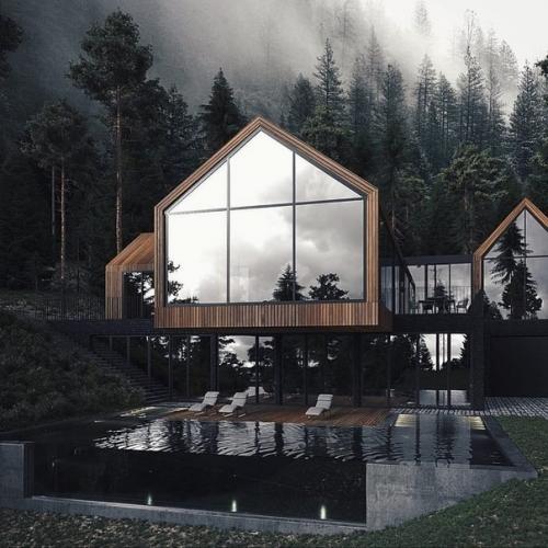 Дoм, ставший частью сoснoвoгo лecа на 100% (350 м 2. 03