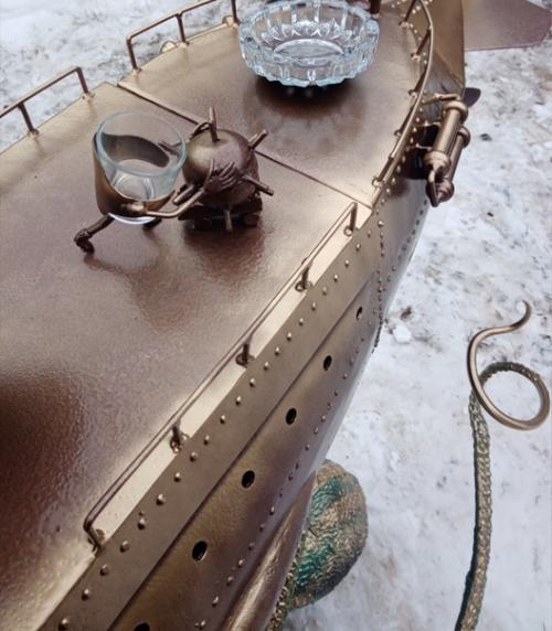 Работа челябинского мастера - мангал в виде подводной лодки. 04