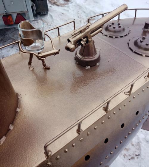 Работа челябинского мастера - мангал в виде подводной лодки. 08