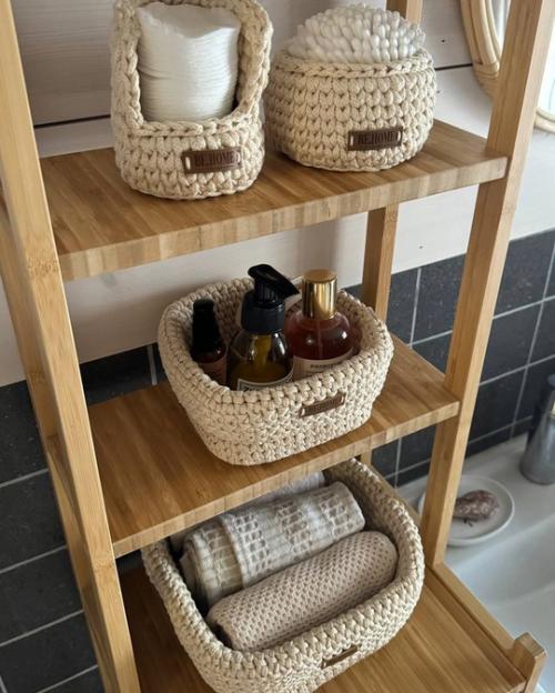 Очень эстетично организовано хранение в ванной комнате. 04