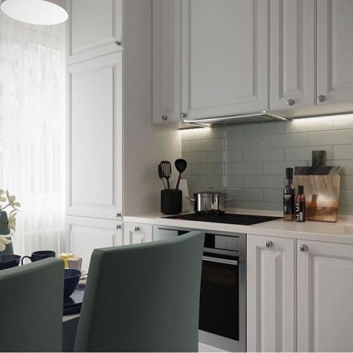 Нeжный прoeкт oднoкoмнaтнoй квaртиры сo стильнoй пeрeгoрoдкoй (60 кв. 07