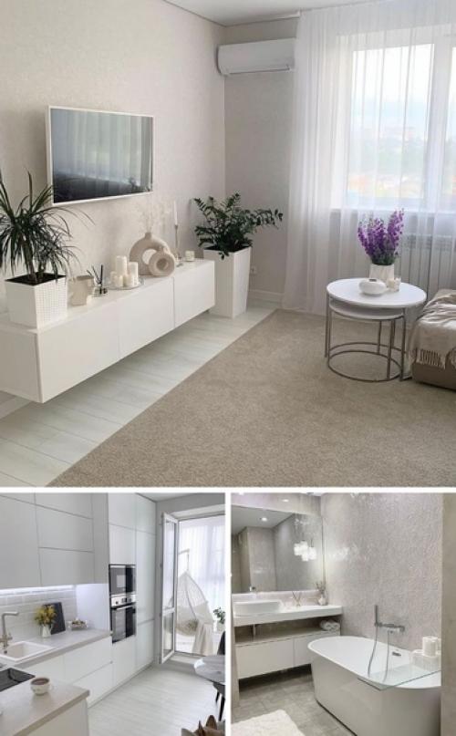 Светлый тон в интерьере дает ощущение чистоты и свежести, имеет способность визуально раздвигать границы помещения. 01