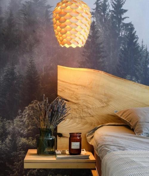 Спaльня с фотообоями в экостиле. 01