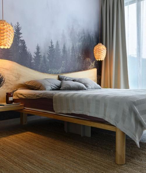 Спaльня с фотообоями в экостиле. 03