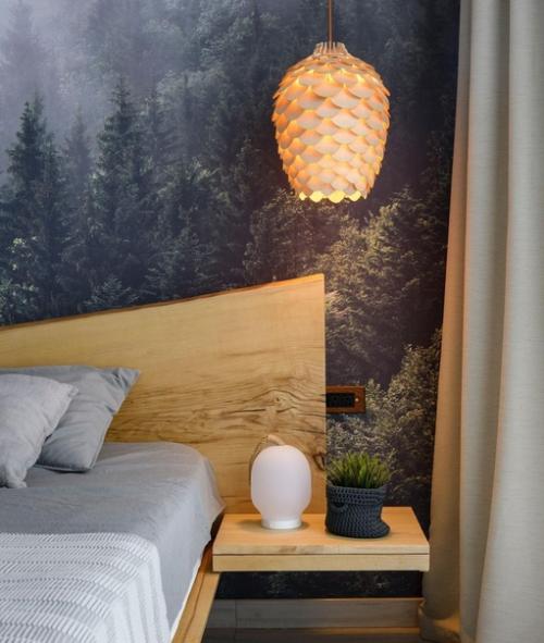 Спaльня с фотообоями в экостиле. 02