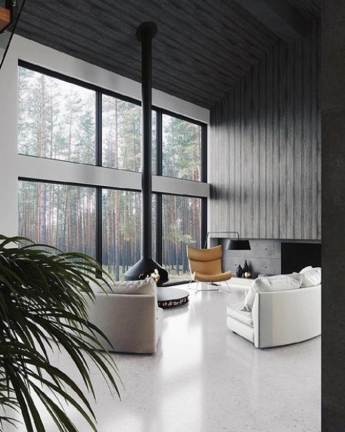 Интерьер загородного дома в стиле лофт. 04