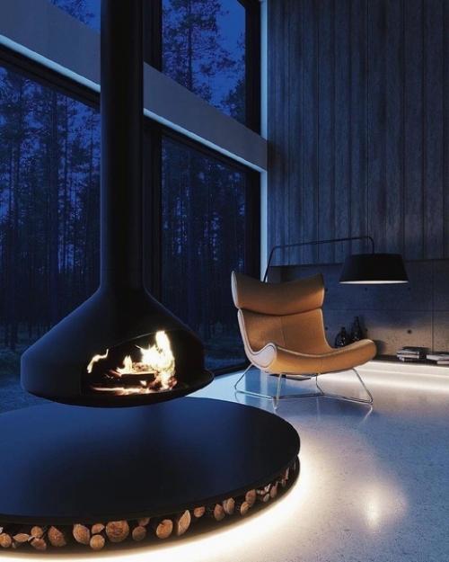 Интерьер загородного дома в стиле лофт. 07