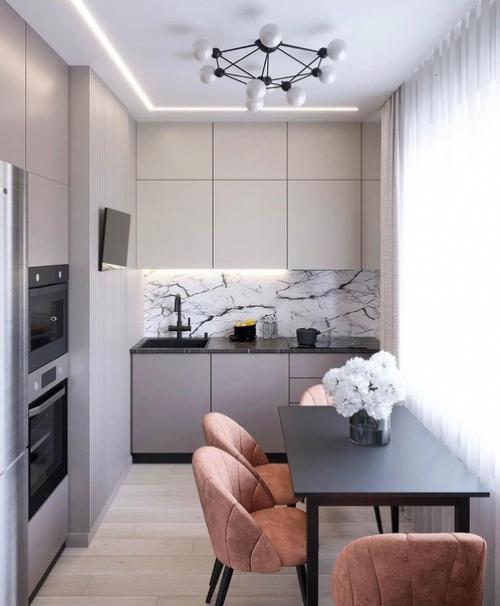 Вариант очень маленькой кухни.