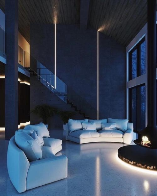 Интерьер загородного дома в стиле лофт. 06