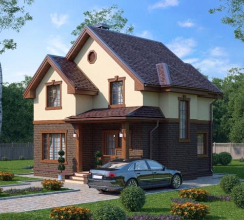 Компактные двухэтажные загородные дома: удобно и стильно. 02