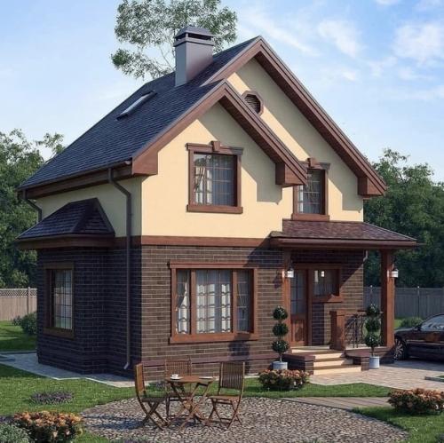 Компактные двухэтажные загородные дома: удобно и стильно.