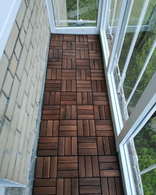 Сделали небольшой ремонт на балконе с помощью настила руннен из икеи. 03