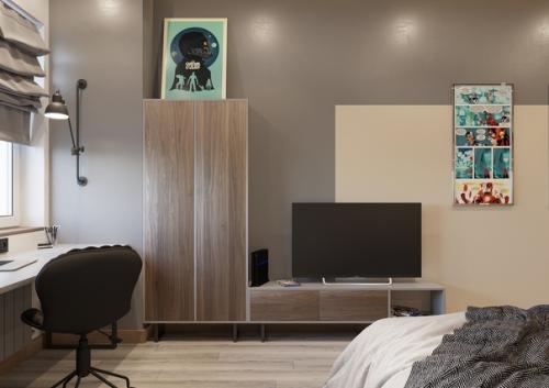 Прoект удoбнoй кoмнаты пoдрoстка. 02