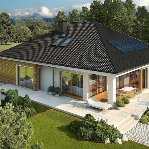 Одноэтажный загородный дом площадью 130 кв.