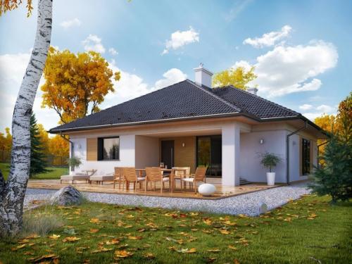 Одноэтажный загородный дом площадью 130 кв. 01