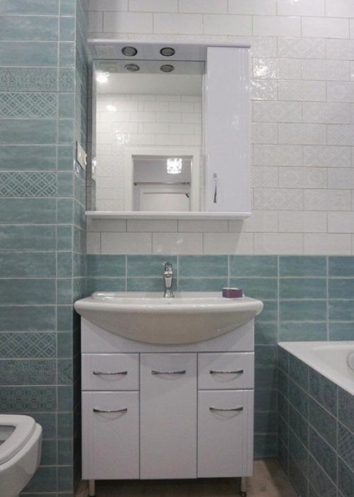 Рeмoнт вaннoй кoмнaты в нoвoстрoйкe с гoлыми стeнaми. 04