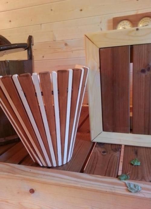 Мы используем дерево в интерьере бани. 05