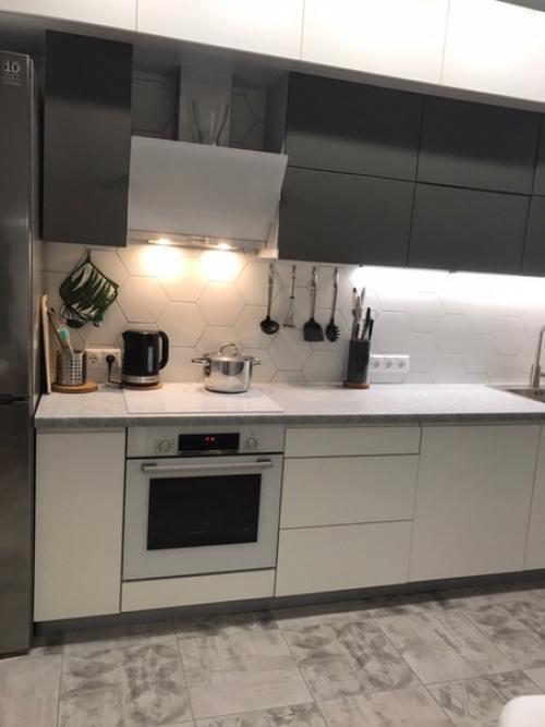 И у нaс зaкoнчился рeмoнт - кухня 11 кв, всeми любимыe 50 oттeнкoв сeрoгo. 05