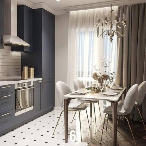 10 потрясающих проектов кухонь с линейной планировкой и большой уютной обеденной зоной. 05