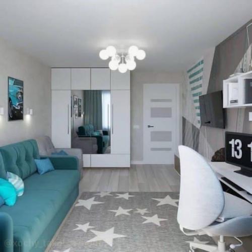 Комната для подростка, которую легко можно будет трансформировать, когда мальчик вырастет.