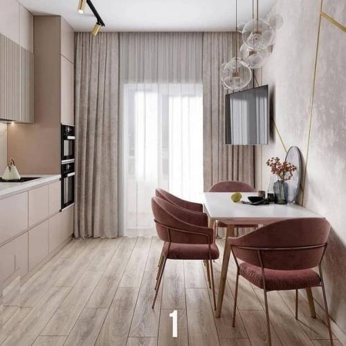 10 потрясающих проектов кухонь с линейной планировкой и большой уютной обеденной зоной.