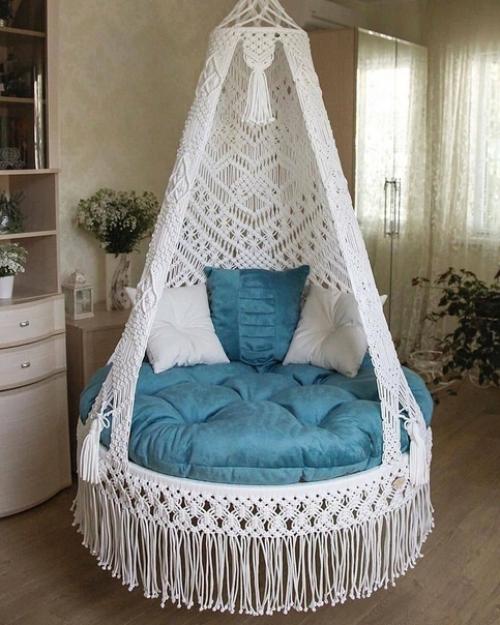 Кресла - гамаки в технике макраме. 05