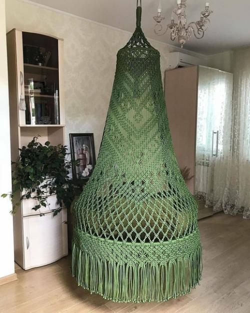 Кресла - гамаки в технике макраме.