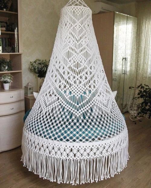 Кресла - гамаки в технике макраме. 04