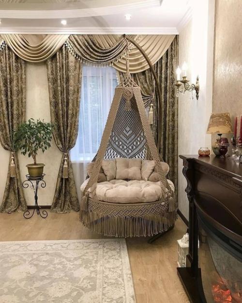Кресла - гамаки в технике макраме. 03
