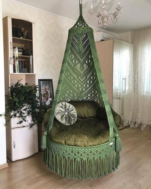 Кресла - гамаки в технике макраме. 01