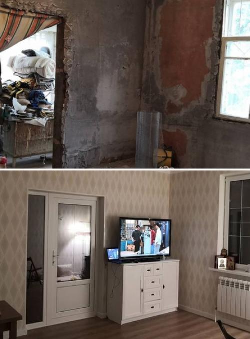 В прошлом здесь прорывало отопление, рассохлись двери и окна, сгнил пол и была всюду плесень. 01