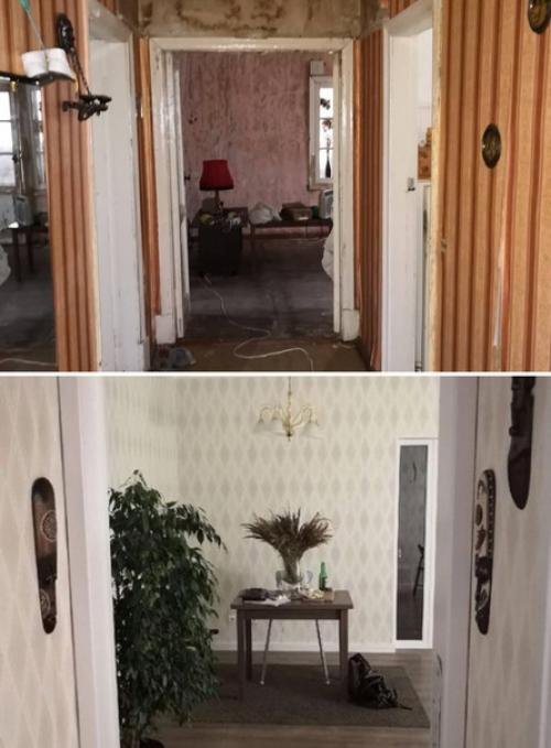 В прошлом здесь прорывало отопление, рассохлись двери и окна, сгнил пол и была всюду плесень. 05